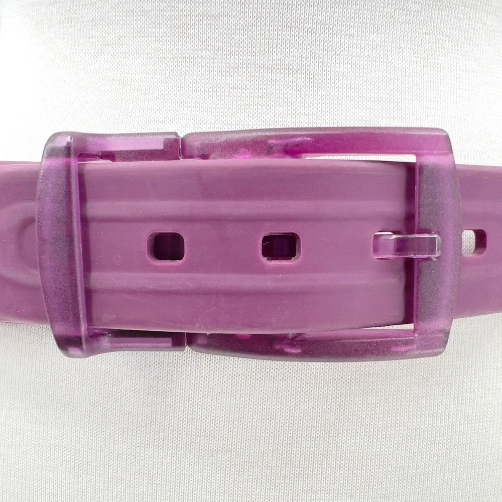 Jelly Belt Purple Matte Rubber Translucent Buckle Kidcore Y2K 32-36 in M | L